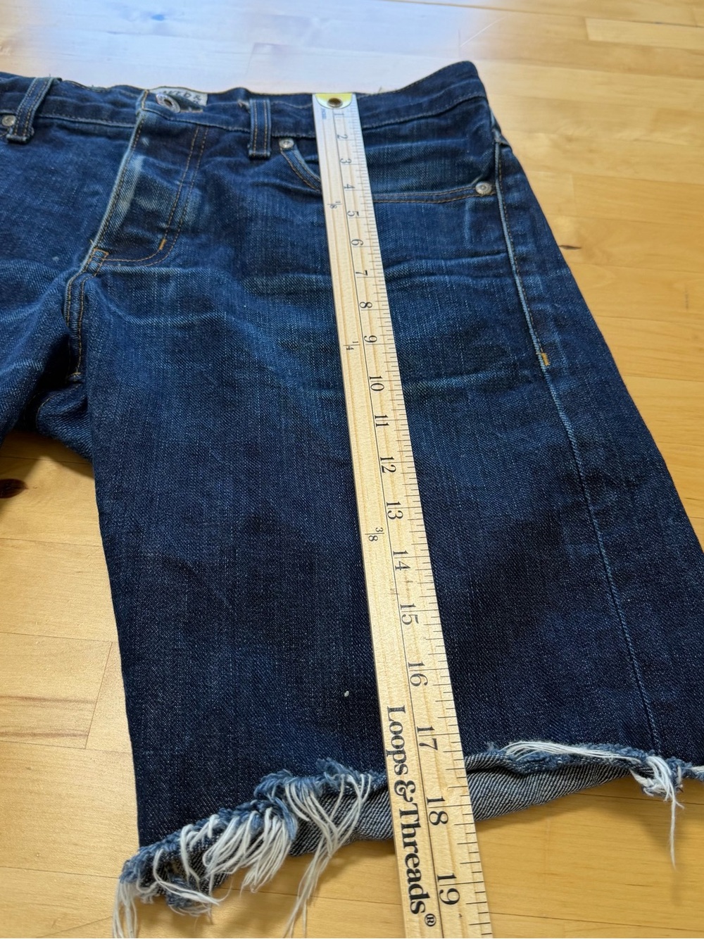 NAKED & FAMOUS Slim Guy Left Hand Twill Selvedge Denim Shorts Cut Off Jean 32 - Picture 10 of 10